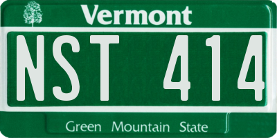 VT license plate NST414