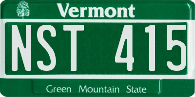 VT license plate NST415