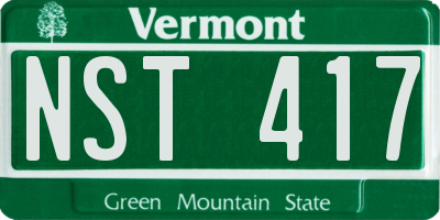VT license plate NST417