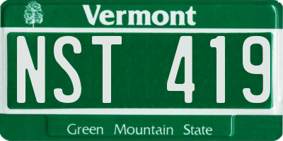 VT license plate NST419