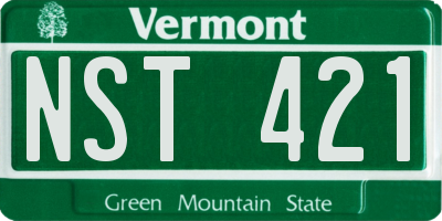 VT license plate NST421