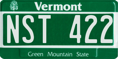 VT license plate NST422
