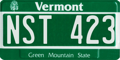 VT license plate NST423