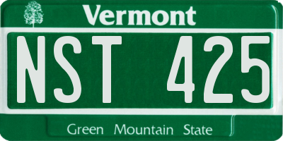 VT license plate NST425