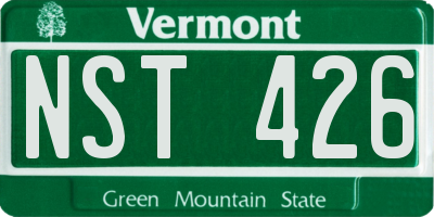 VT license plate NST426