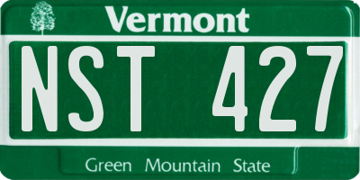 VT license plate NST427