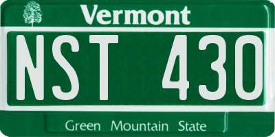 VT license plate NST430