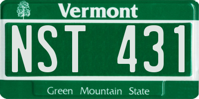 VT license plate NST431