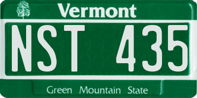 VT license plate NST435