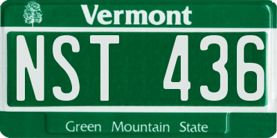 VT license plate NST436