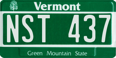 VT license plate NST437