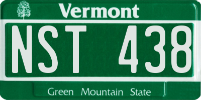 VT license plate NST438