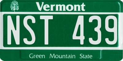 VT license plate NST439