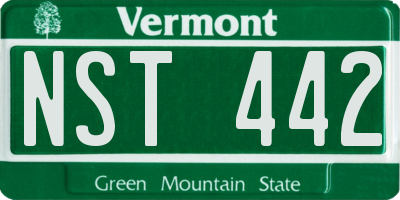 VT license plate NST442