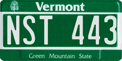 VT license plate NST443