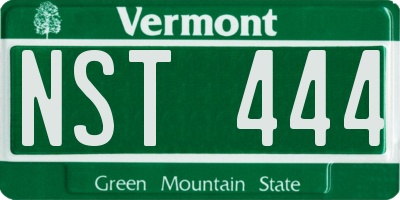 VT license plate NST444