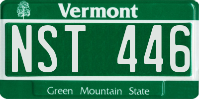 VT license plate NST446