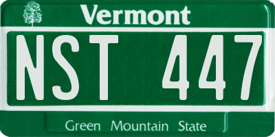 VT license plate NST447