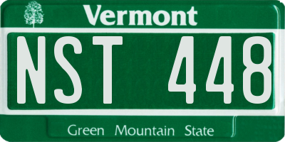 VT license plate NST448