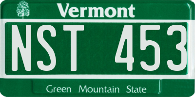 VT license plate NST453