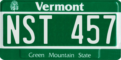 VT license plate NST457