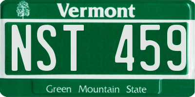 VT license plate NST459