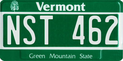 VT license plate NST462