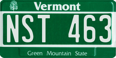 VT license plate NST463