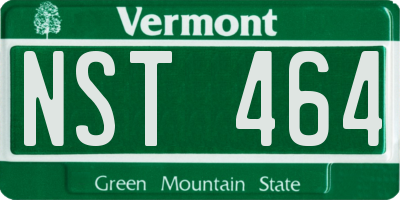 VT license plate NST464