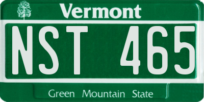 VT license plate NST465