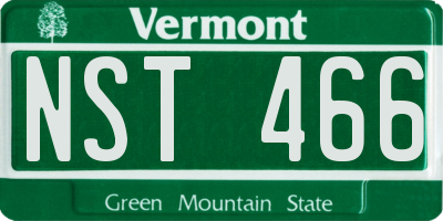 VT license plate NST466