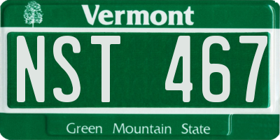 VT license plate NST467