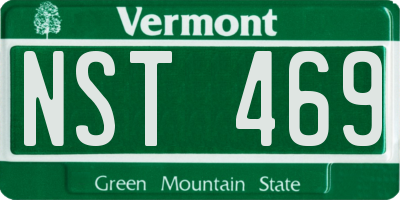 VT license plate NST469