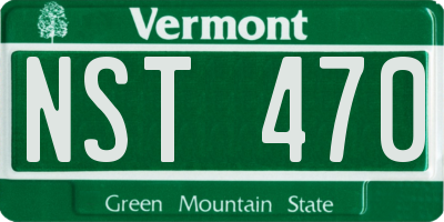 VT license plate NST470