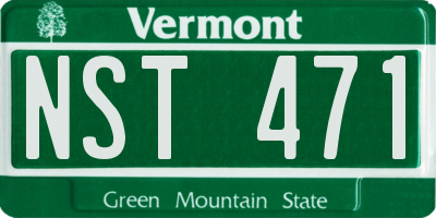 VT license plate NST471