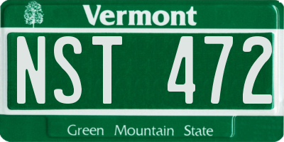 VT license plate NST472