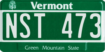 VT license plate NST473