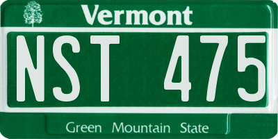 VT license plate NST475
