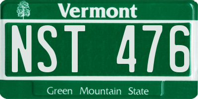 VT license plate NST476