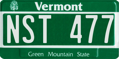 VT license plate NST477