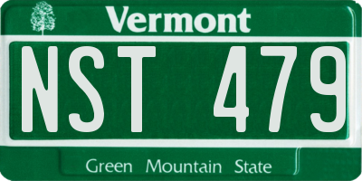 VT license plate NST479