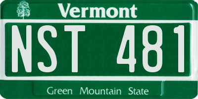 VT license plate NST481