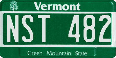 VT license plate NST482
