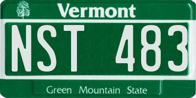 VT license plate NST483