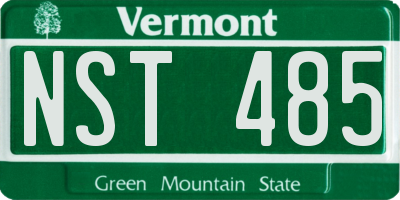 VT license plate NST485
