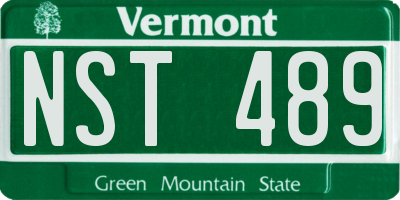 VT license plate NST489