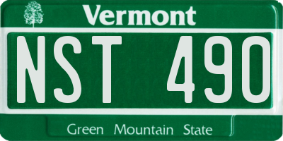 VT license plate NST490
