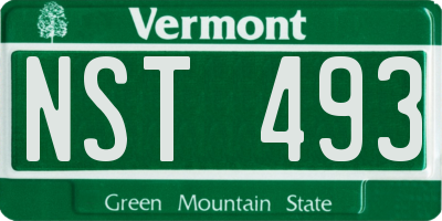 VT license plate NST493