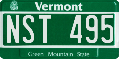 VT license plate NST495
