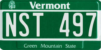 VT license plate NST497